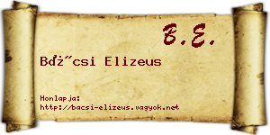 Bácsi Elizeus névjegykártya